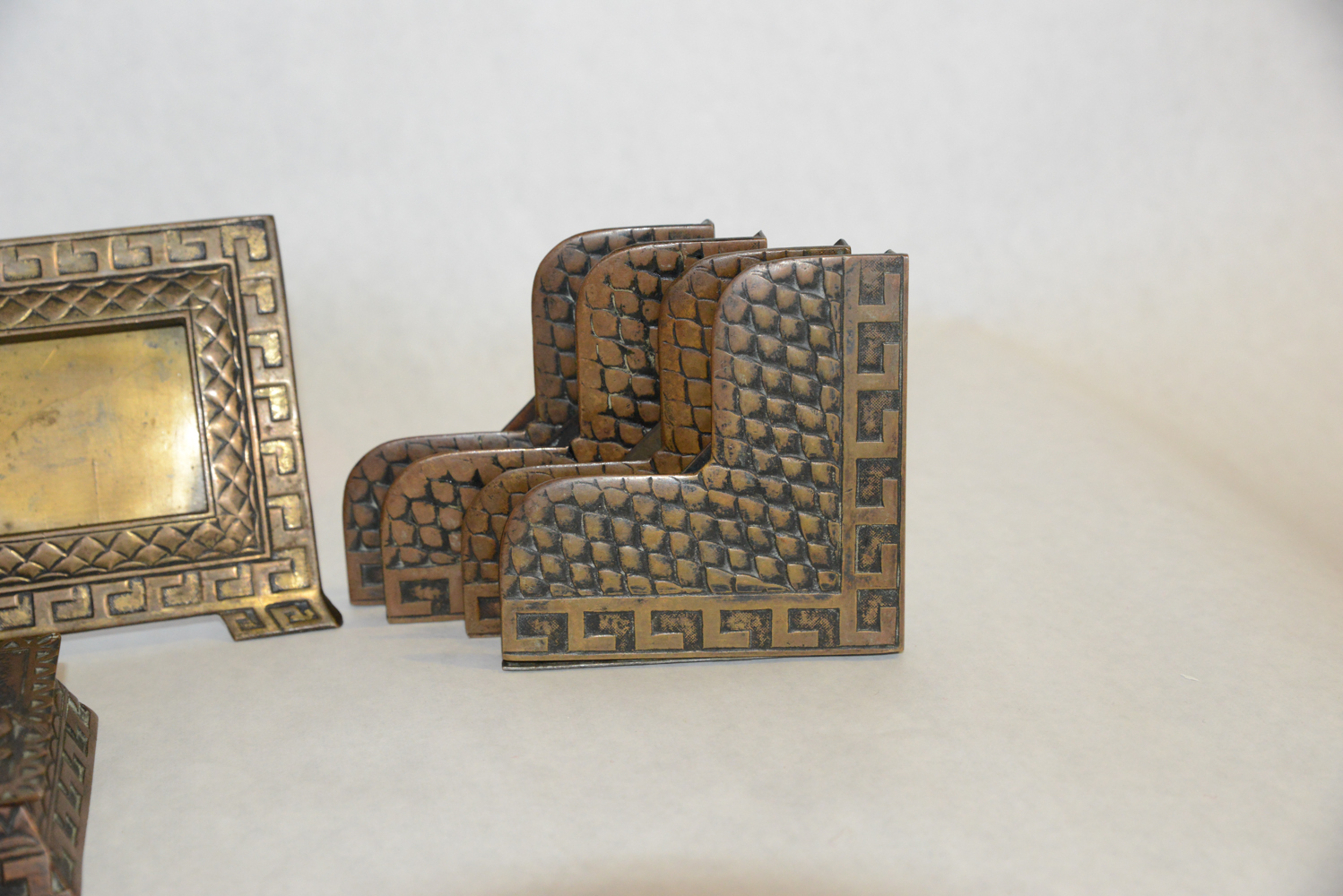 Early 20th Century Marshall Field & Co. Art Metal Craft Gilt Bronze Desk Set