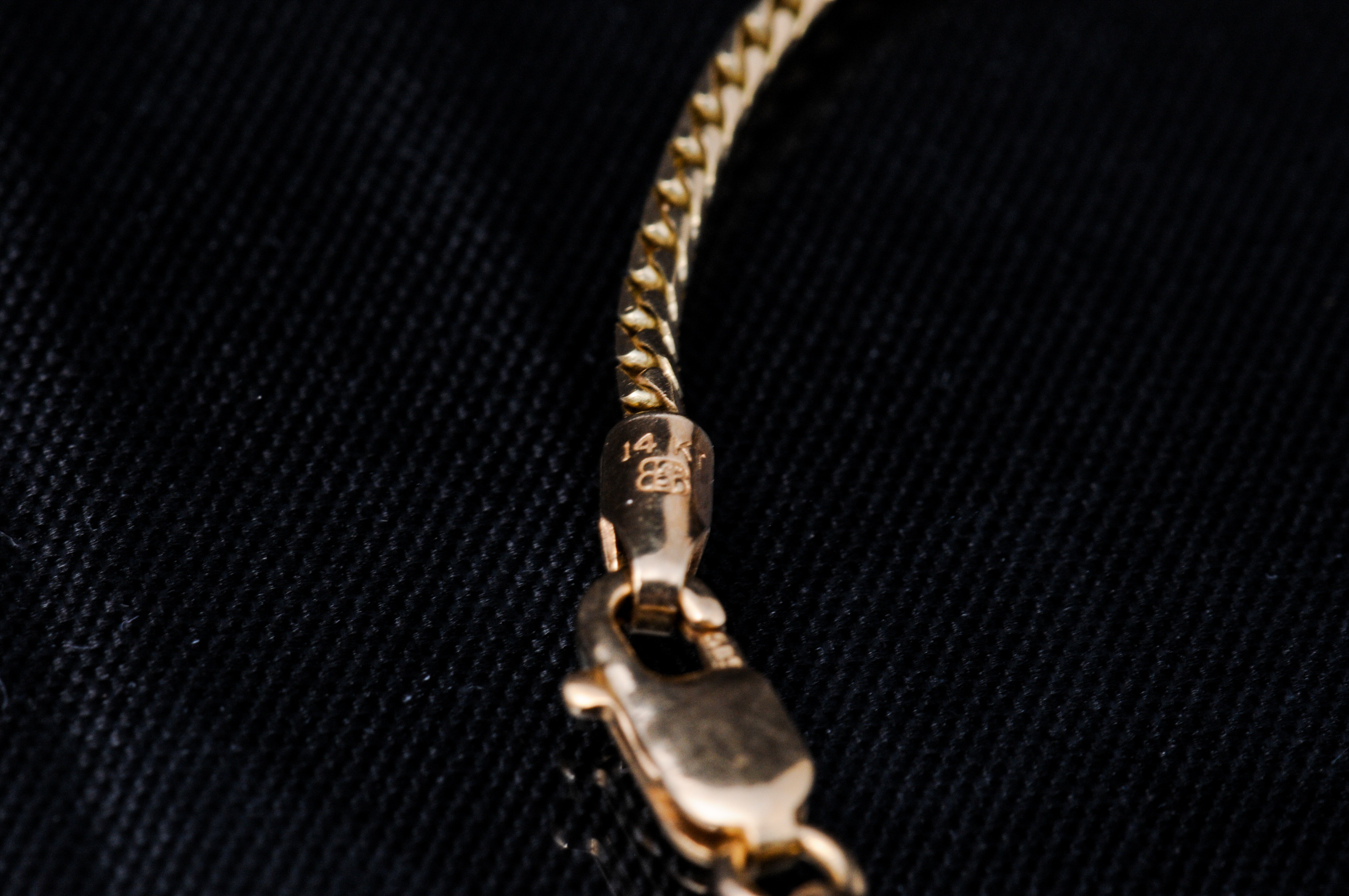 Contemporary 14K Gold Necklace and Diamond Pendant