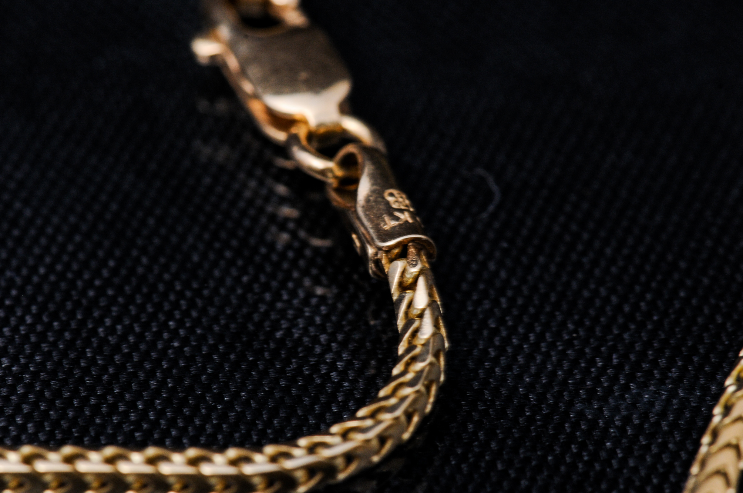 Contemporary 14K Gold Necklace and Diamond Pendant