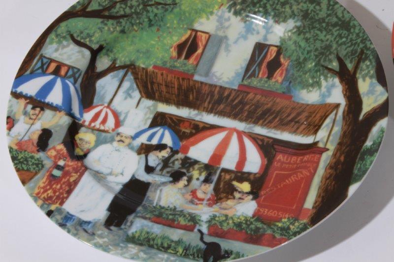 Quintet of Guy Buffet "Marche Provencale GBC" Dinner Plates