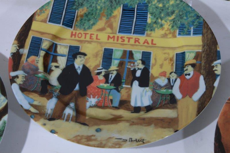 Quintet of Guy Buffet "Marche Provencale GBC" Dinner Plates