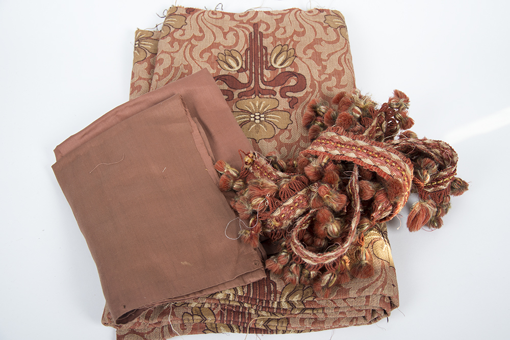 Antique Art Nouveau Style Fabric Panel