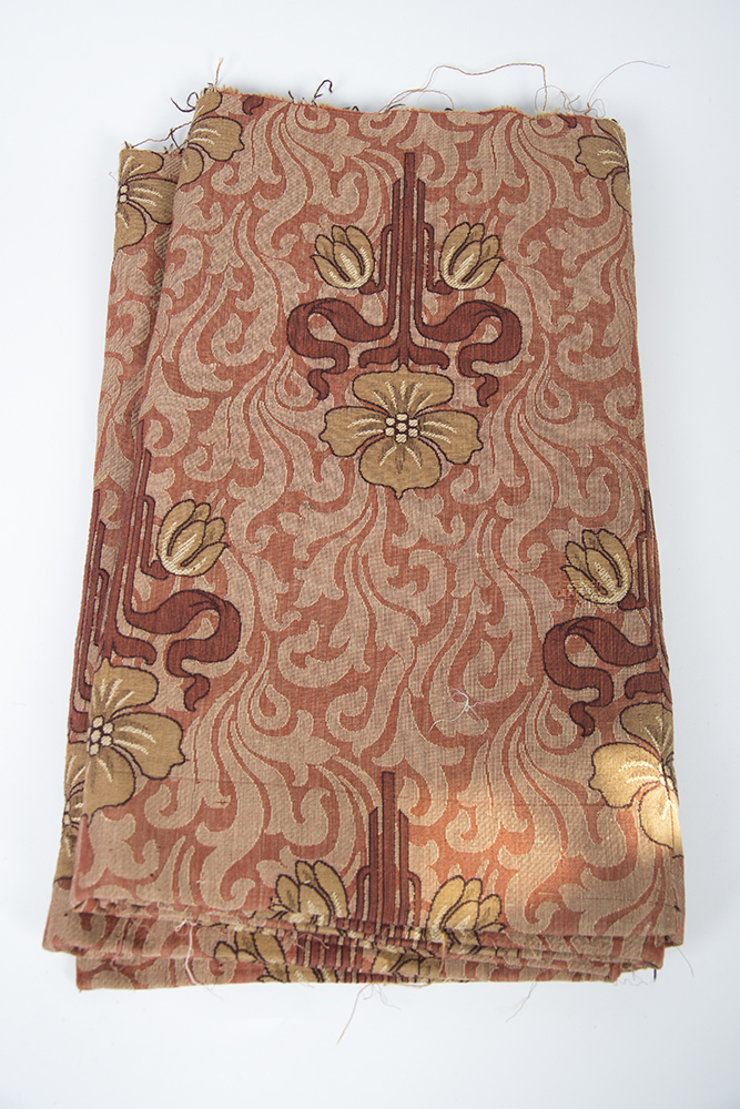 Antique Art Nouveau Style Fabric Panel