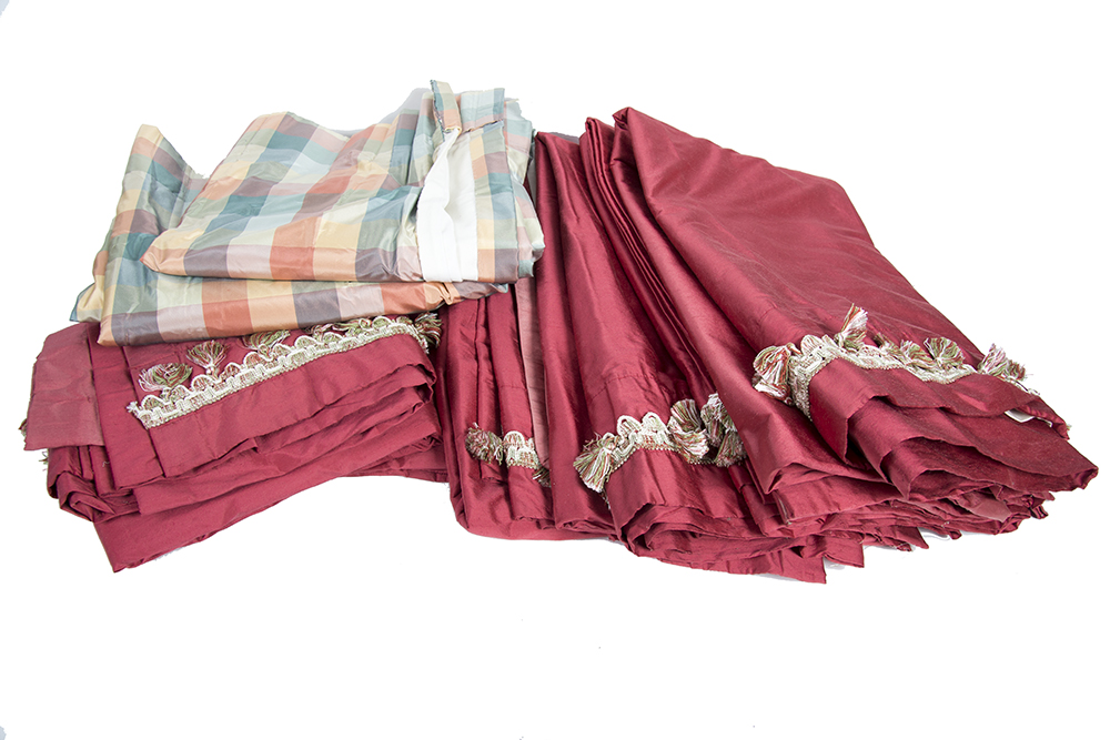 Group of Silk Curtains