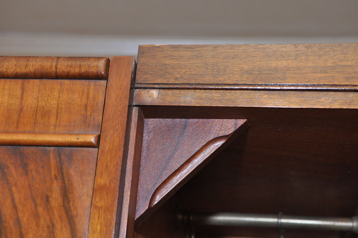 Vintage Art Deco Burlwood Triple Wardrobe by Excelsall