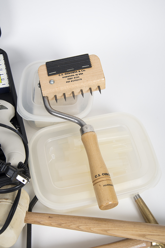 Basket of Upholsterer's Tools and Supplies