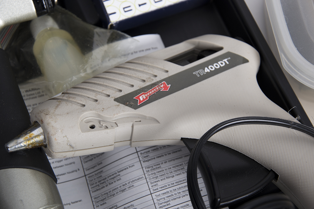 Basket of Upholsterer's Tools and Supplies