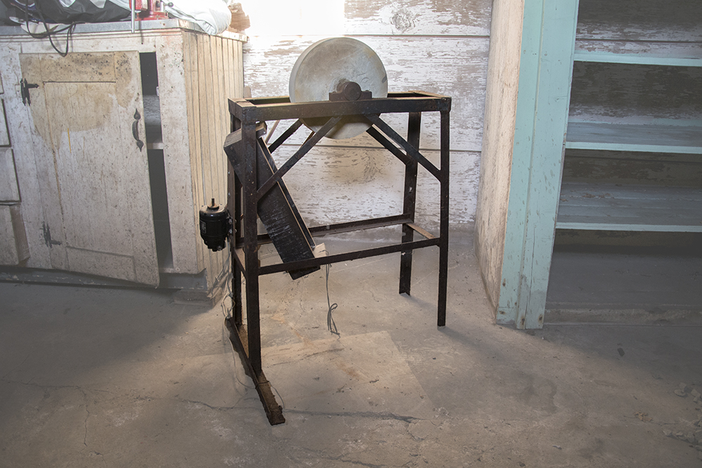 Vintage Grinding Stone on Stand