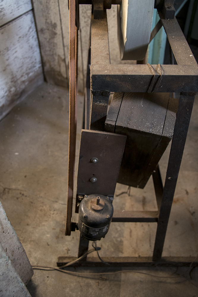 Vintage Grinding Stone on Stand