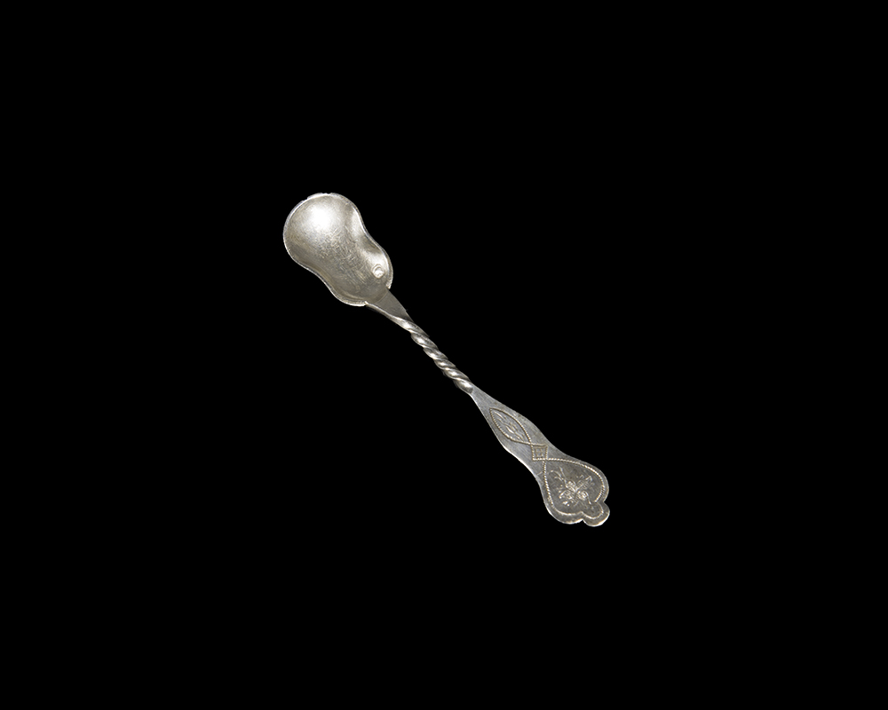 Antique Silver-Toned Salt Spoon