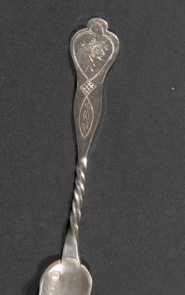 Antique Silver-Toned Salt Spoon