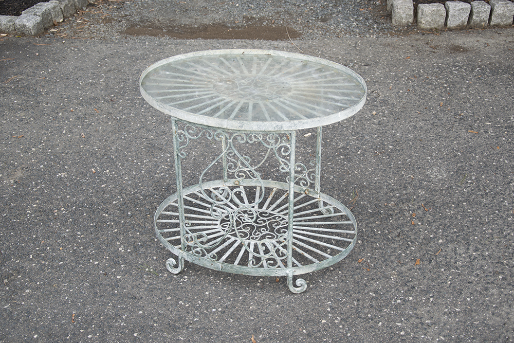 Wrought Iron and Glass Table