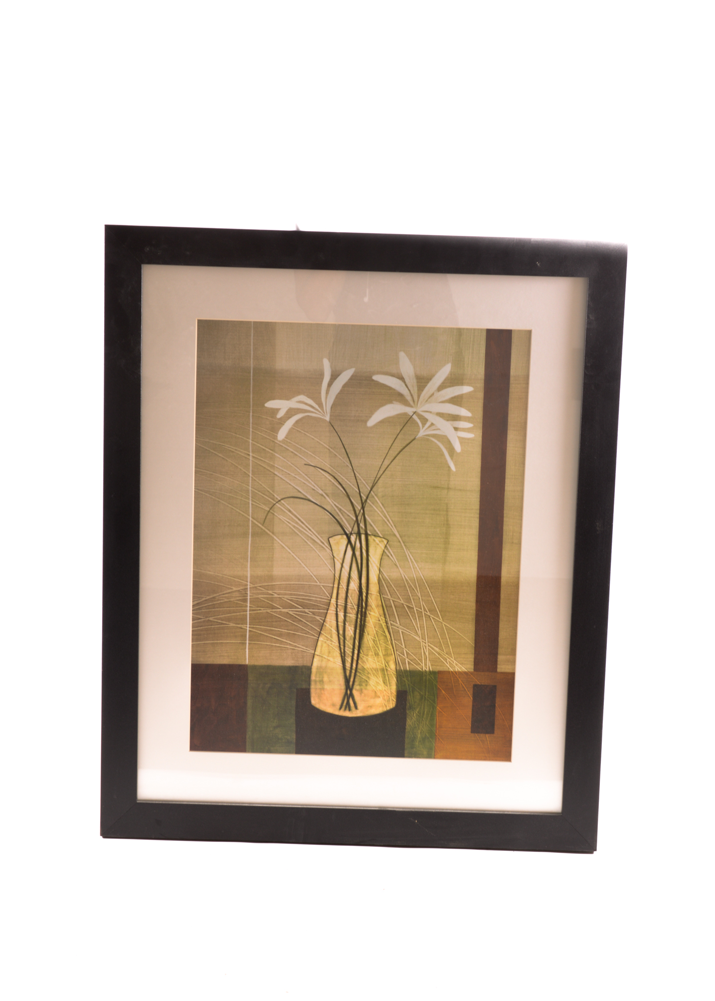 Pair of Large Modern Decorative Prints Featuring Flowers