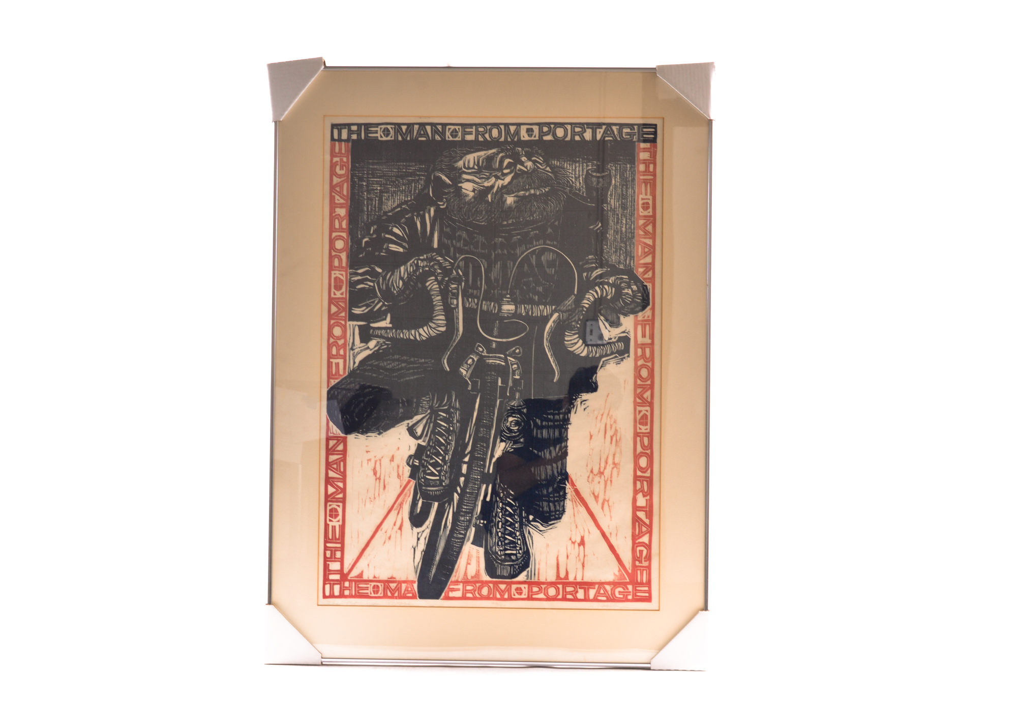 Signed, Limited Editon Raymond Gloeckler Wood Block Print "The Man From Portage"