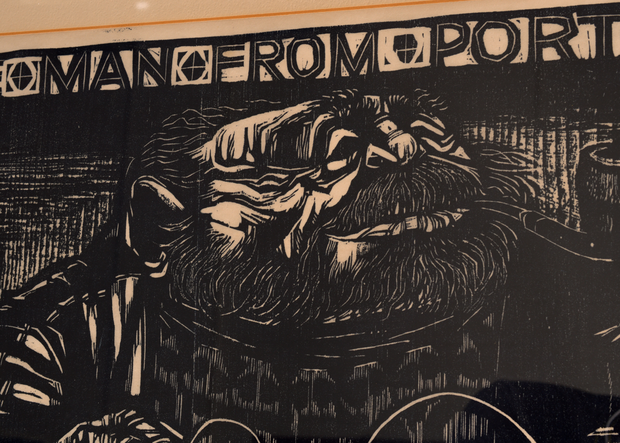 Signed, Limited Editon Raymond Gloeckler Wood Block Print "The Man From Portage"