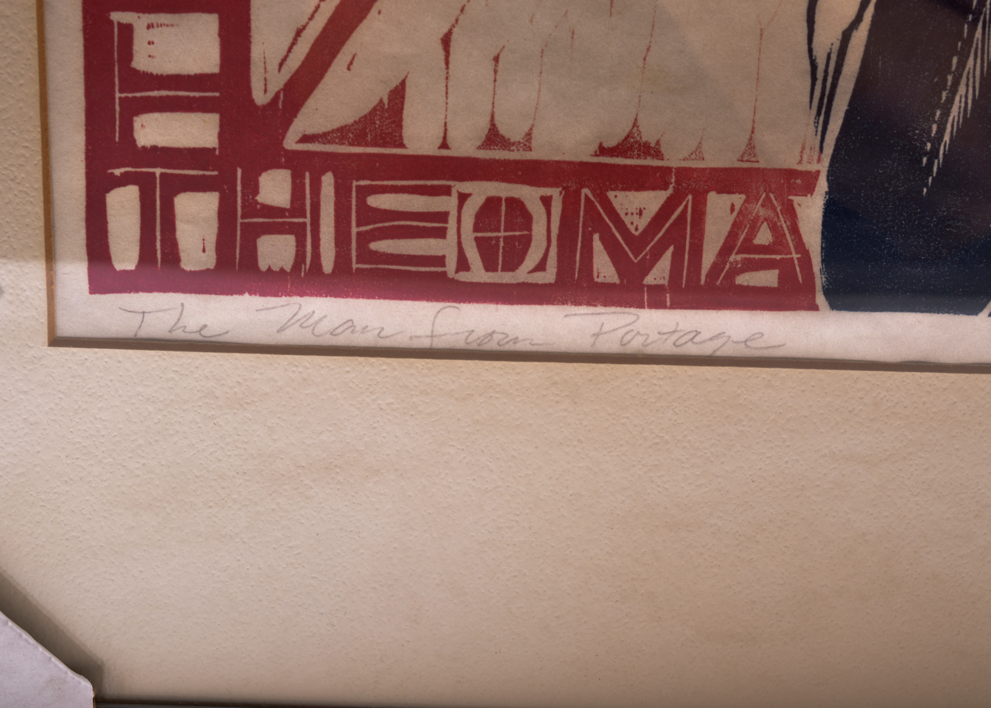 Signed, Limited Editon Raymond Gloeckler Wood Block Print "The Man From Portage"