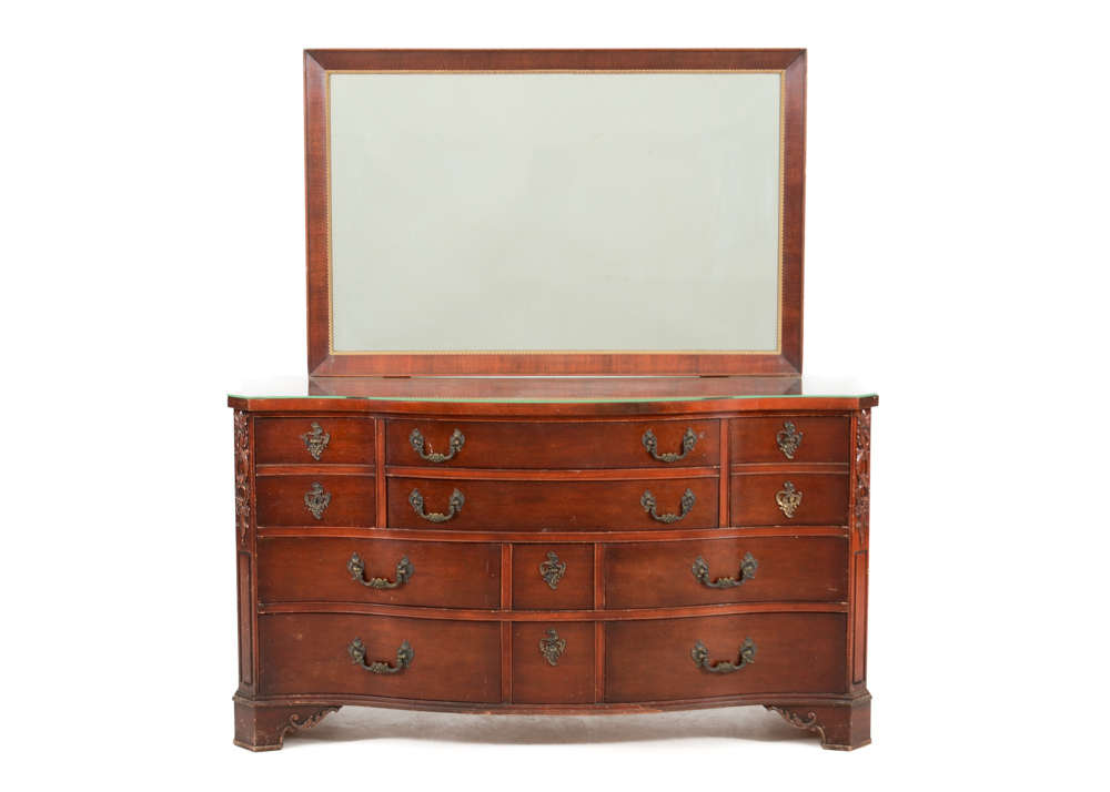 Red Mahogany Georgian Style Dresser with Mirror