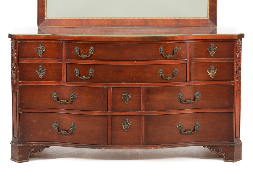 Red Mahogany Georgian Style Dresser with Mirror