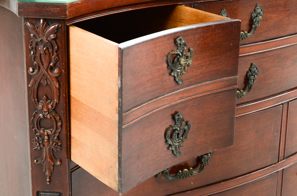 Red Mahogany Georgian Style Dresser with Mirror