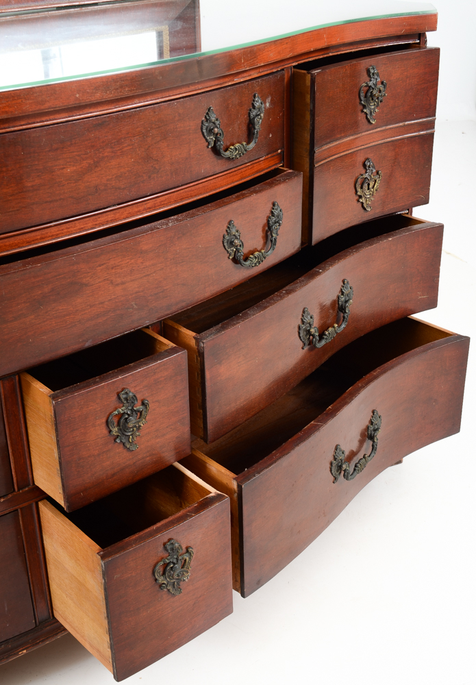 Red Mahogany Georgian Style Dresser with Mirror