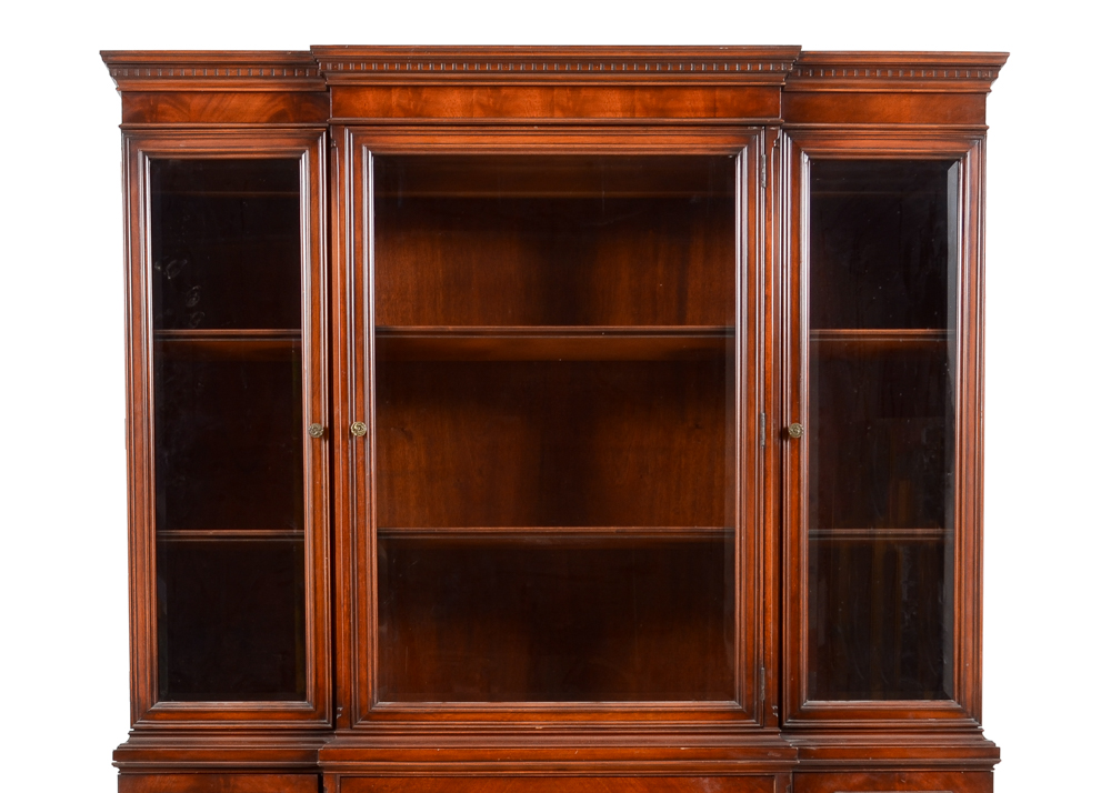 George III Style Mahogany Breakfront Cabinet
