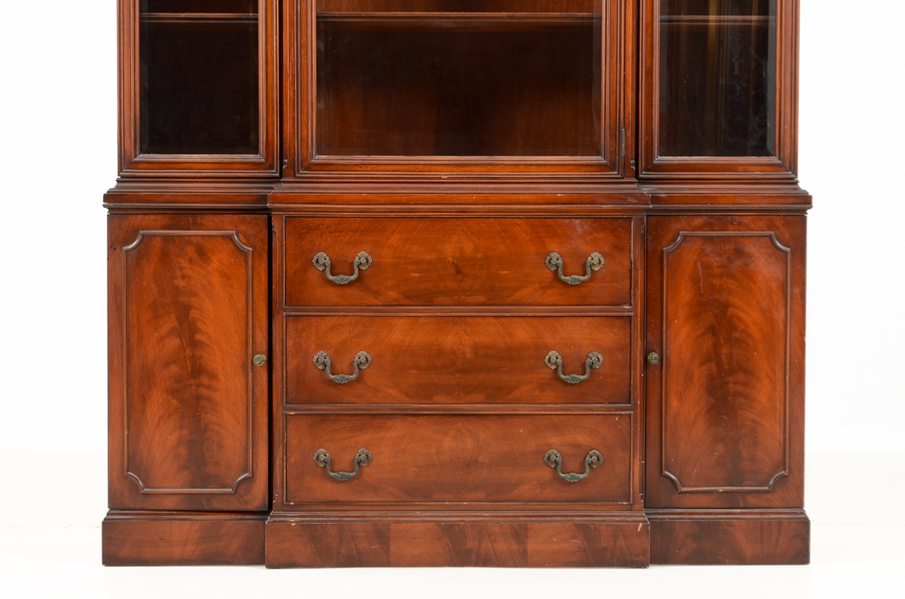 George III Style Mahogany Breakfront Cabinet