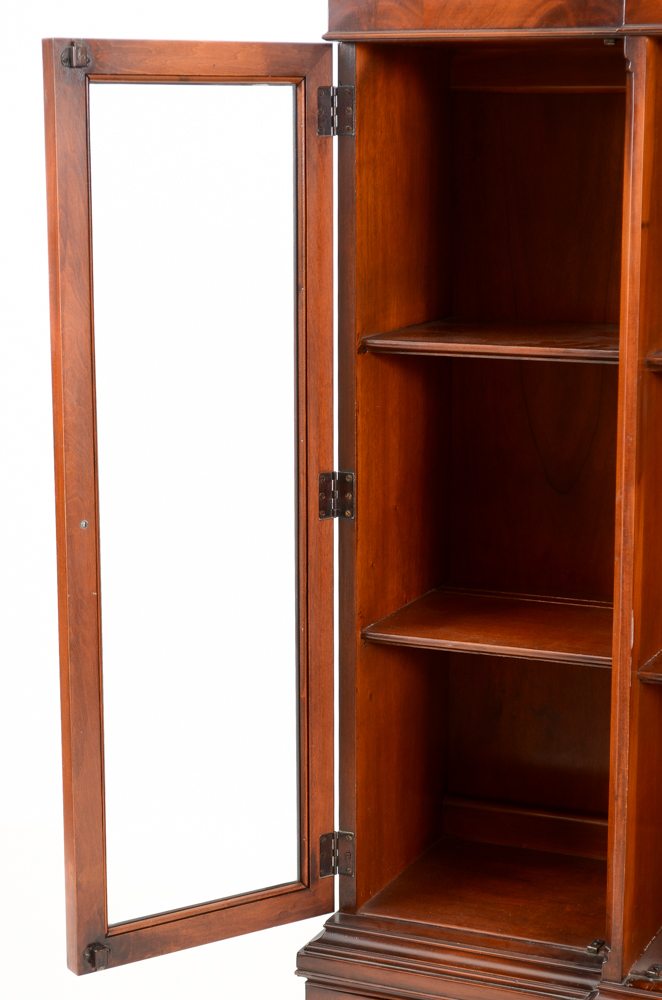 George III Style Mahogany Breakfront Cabinet