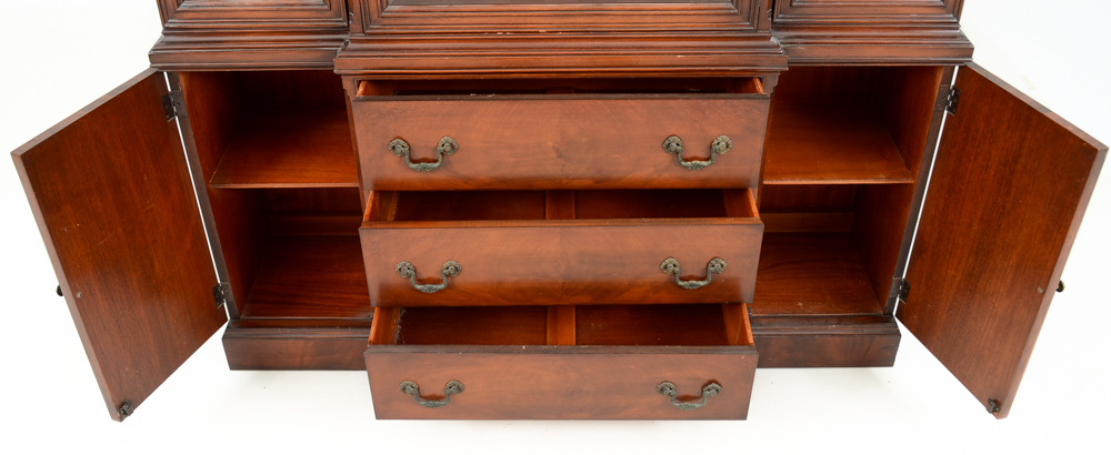 George III Style Mahogany Breakfront Cabinet