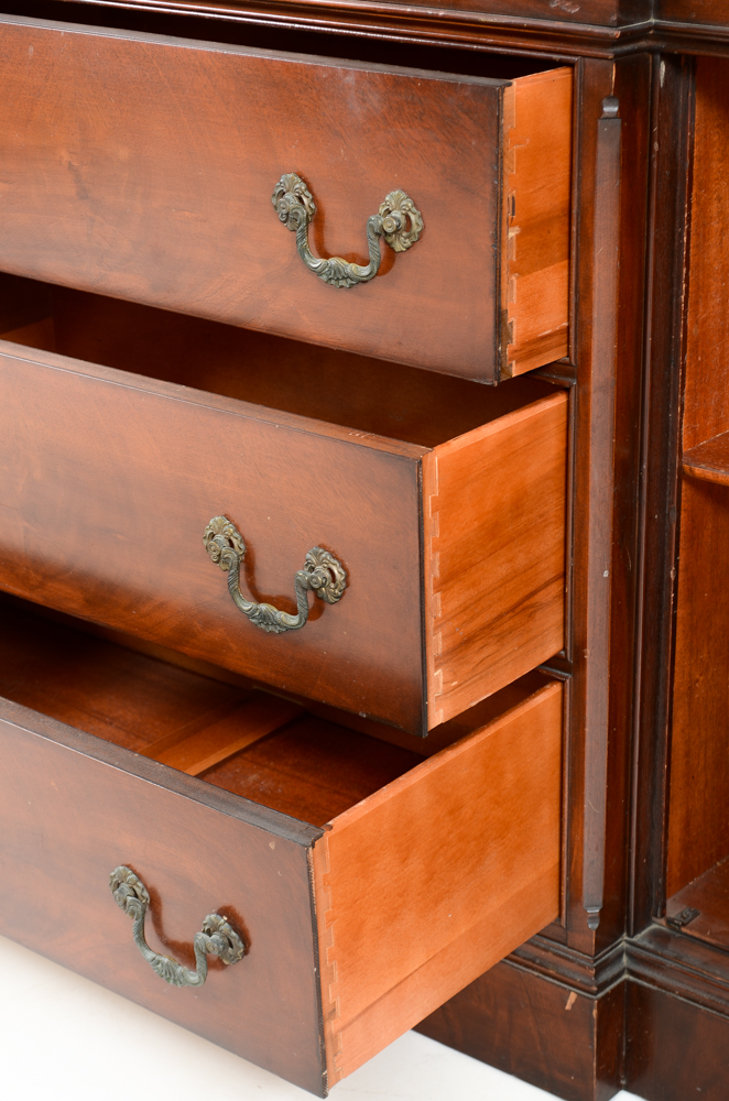 George III Style Mahogany Breakfront Cabinet