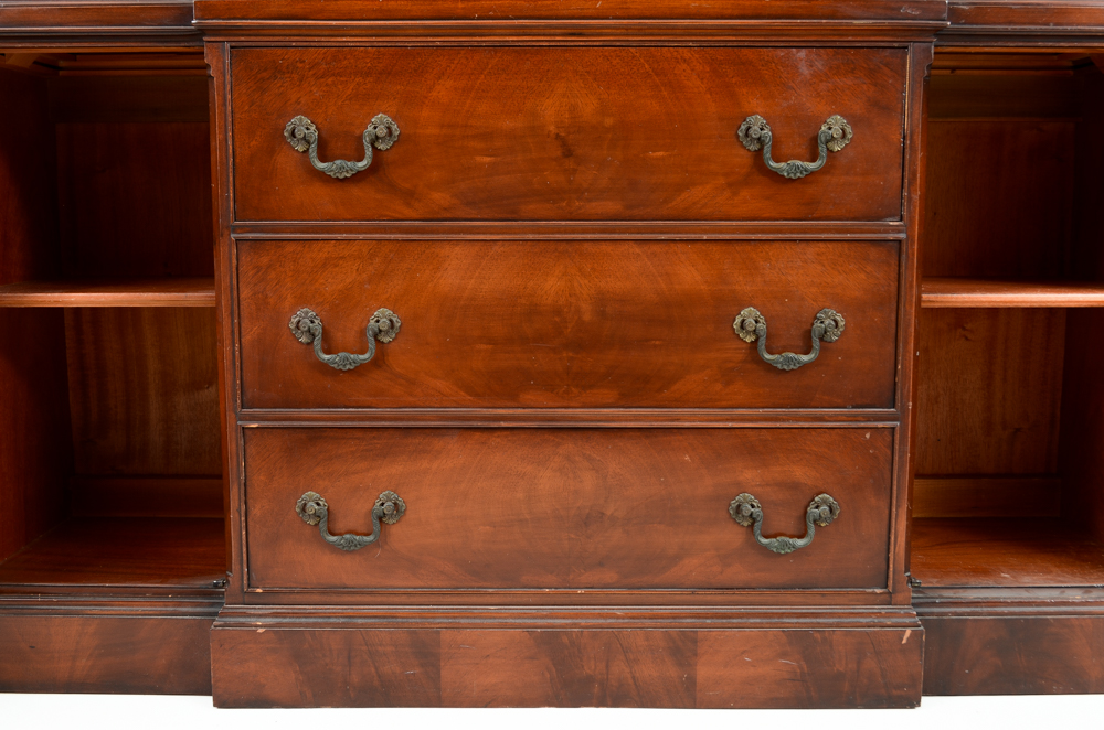 George III Style Mahogany Breakfront Cabinet