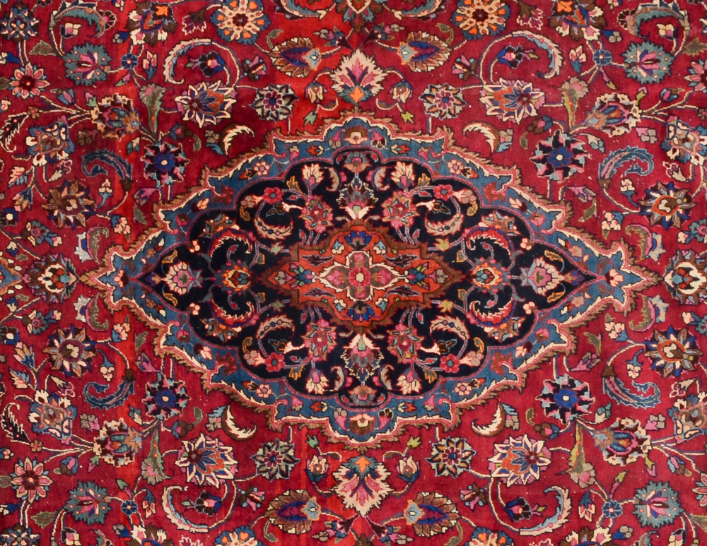 Hand-knotted Persian Mashad Area Rug