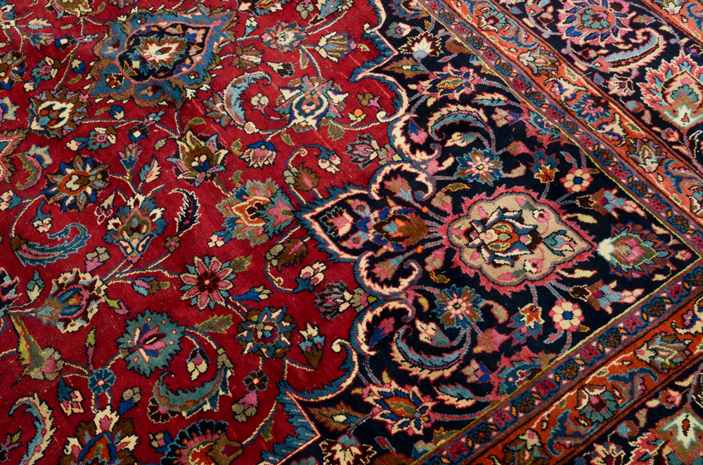 Hand-knotted Persian Mashad Area Rug