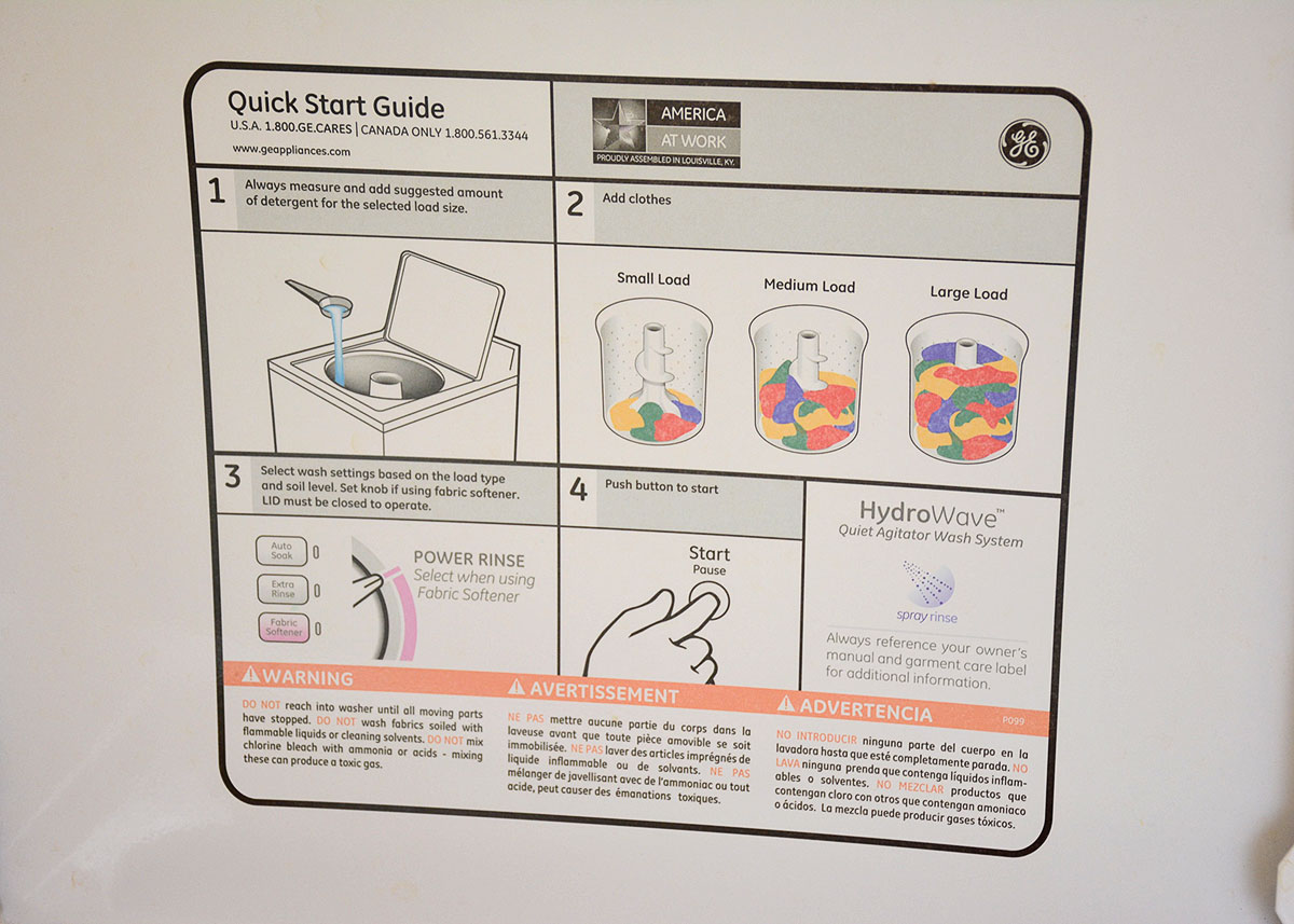 2013 GE HydroWave Washing Machine