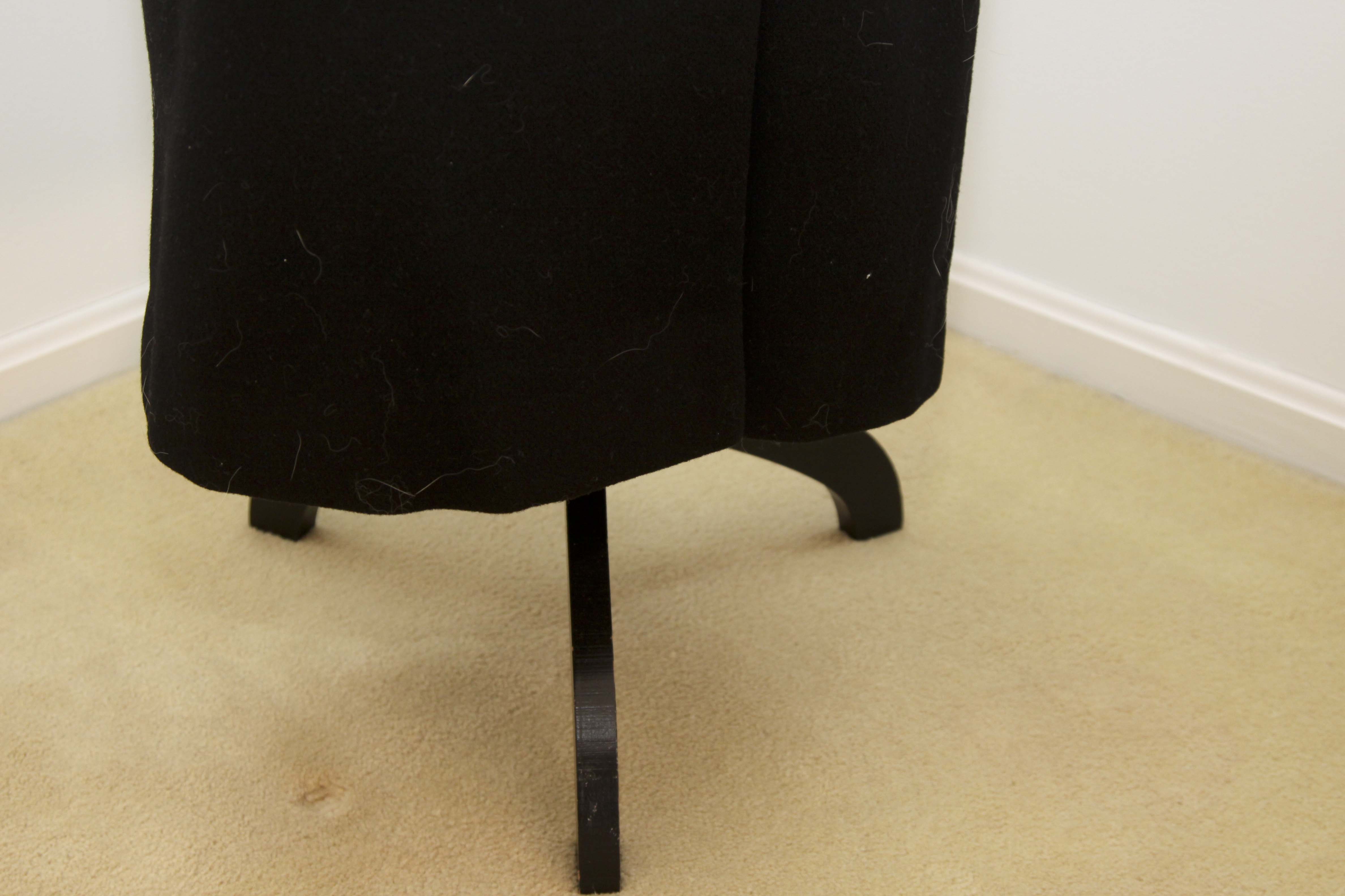 Vintage Christian Dior Black Wool Full Length Coat