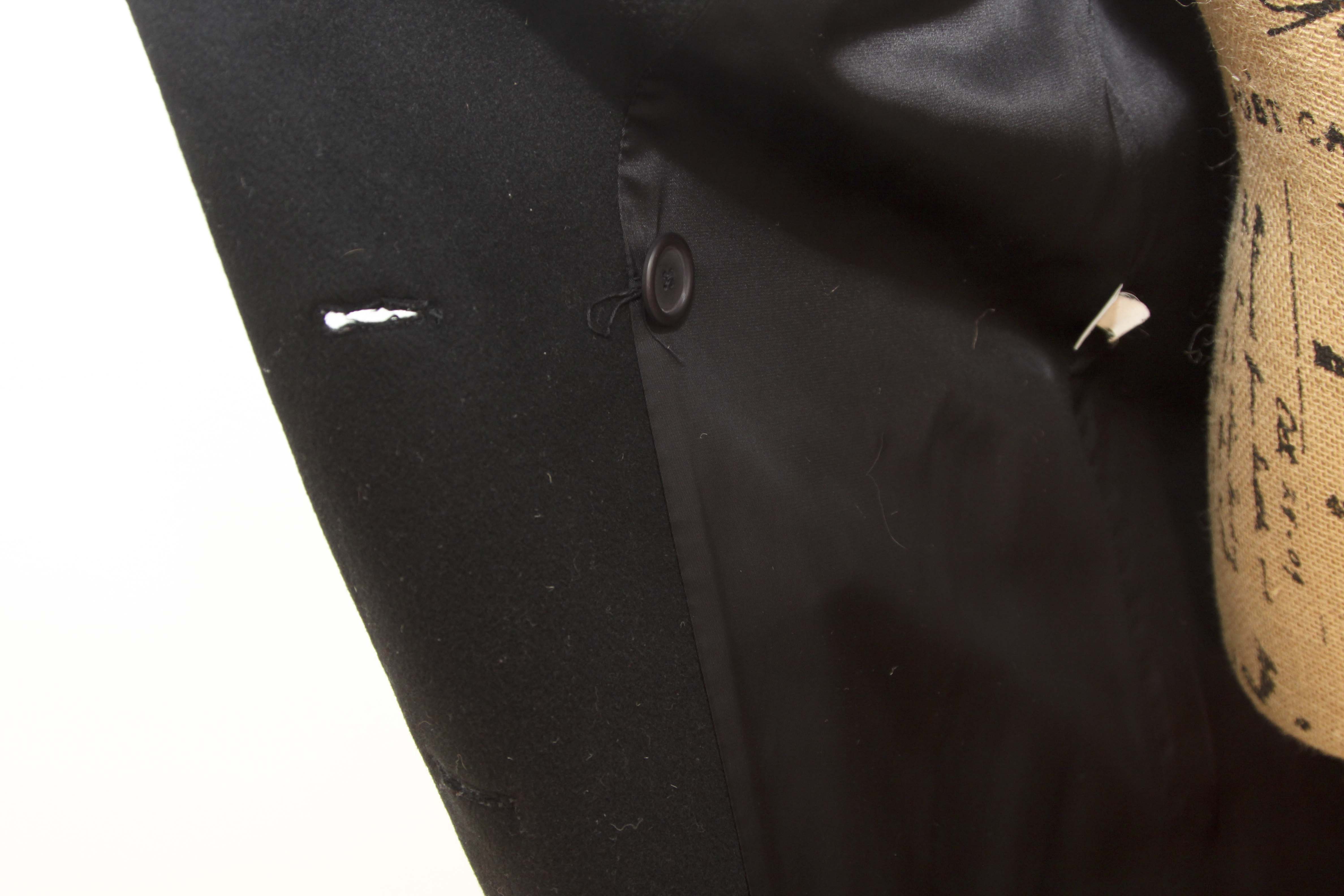 Vintage Christian Dior Black Wool Full Length Coat