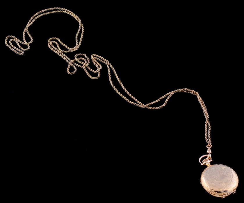 14K Gold-Filled Hampden-Dueber Pocket Watch and Fob