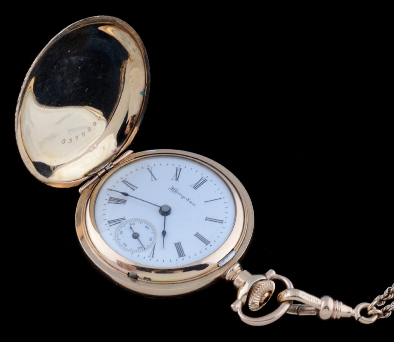 14K Gold-Filled Hampden-Dueber Pocket Watch and Fob