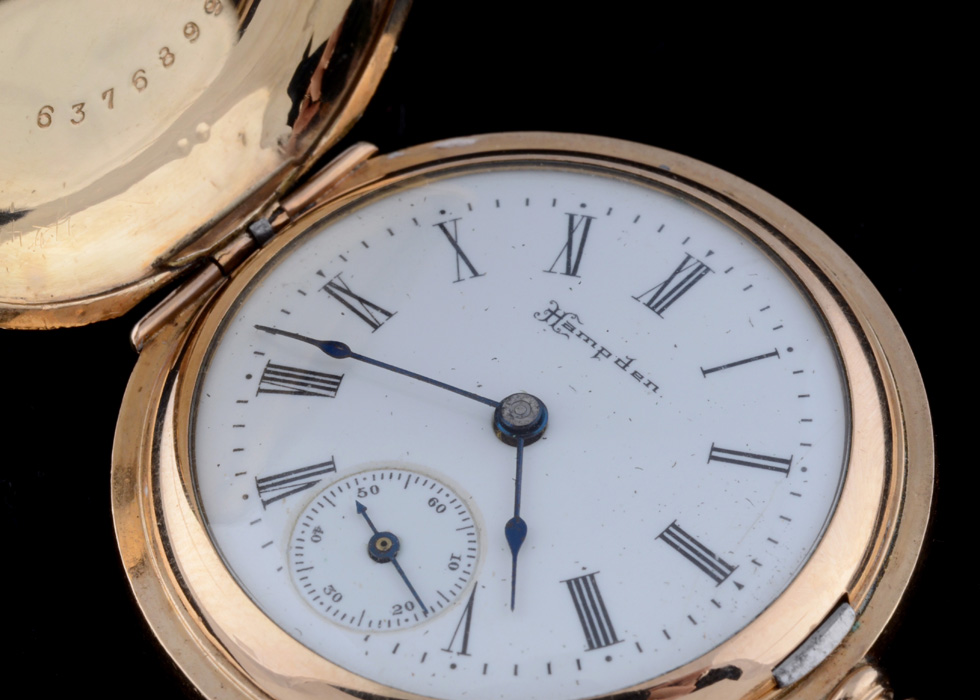 14K Gold-Filled Hampden-Dueber Pocket Watch and Fob