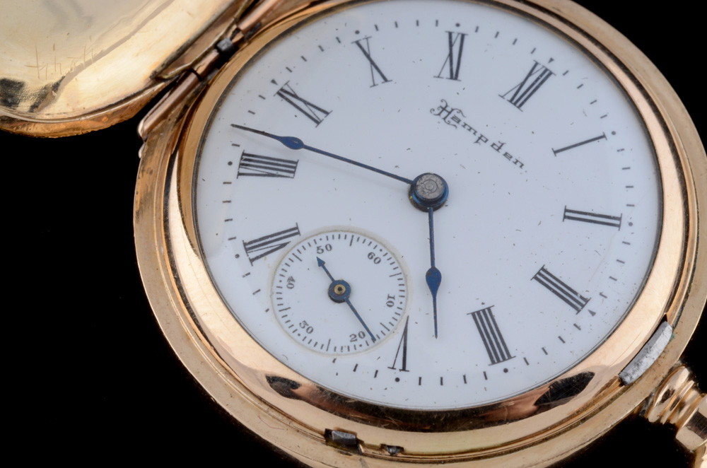 14K Gold-Filled Hampden-Dueber Pocket Watch and Fob