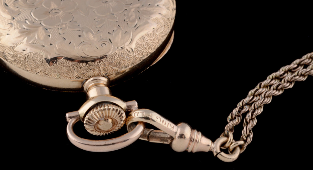 14K Gold-Filled Hampden-Dueber Pocket Watch and Fob
