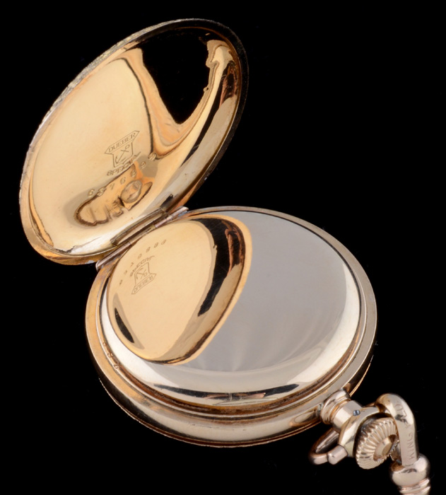 14K Gold-Filled Hampden-Dueber Pocket Watch and Fob