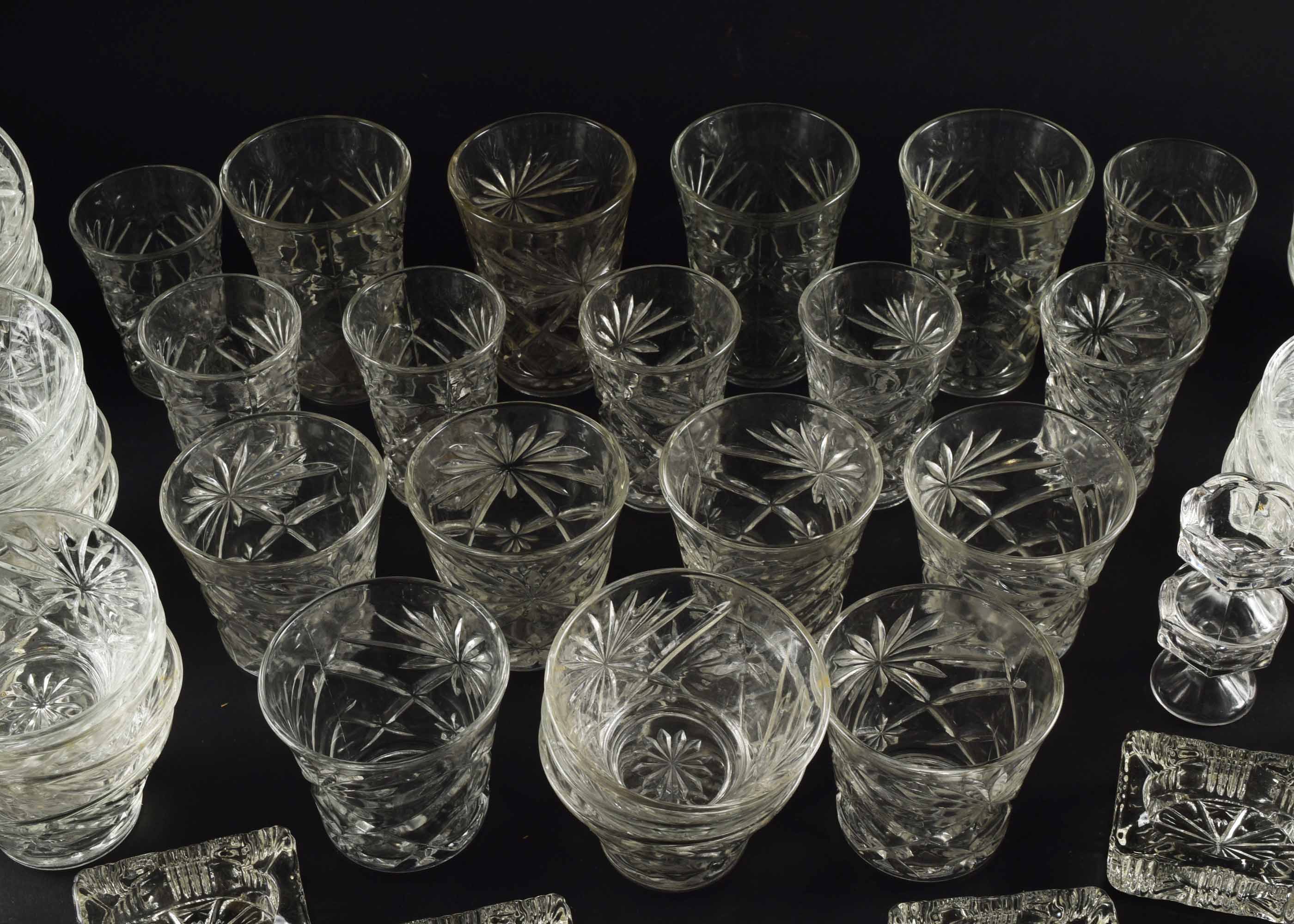 Vintage Anchor Hocking Prescut Clear Glassware