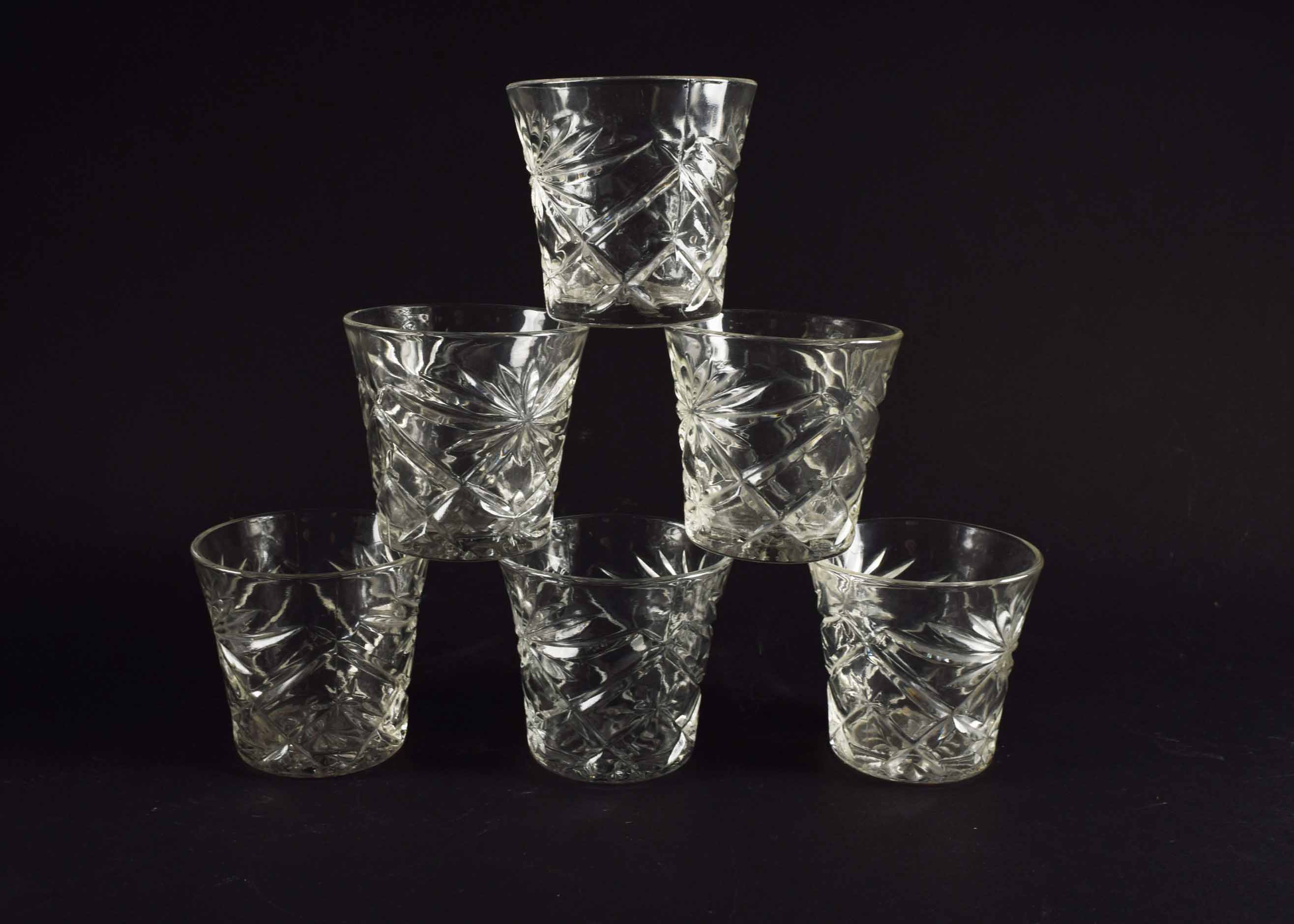 Vintage Anchor Hocking Prescut Clear Glassware