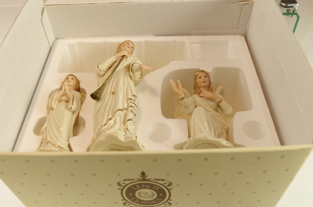 Lenox Classic Nativity Group of Three Porcelain Angel Figurines