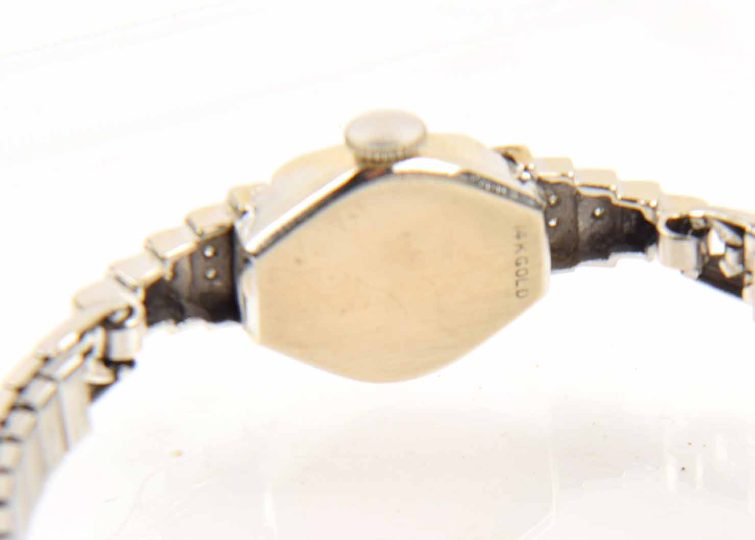 Women's 14K White Gold Vintage Benrus Diamond Watch