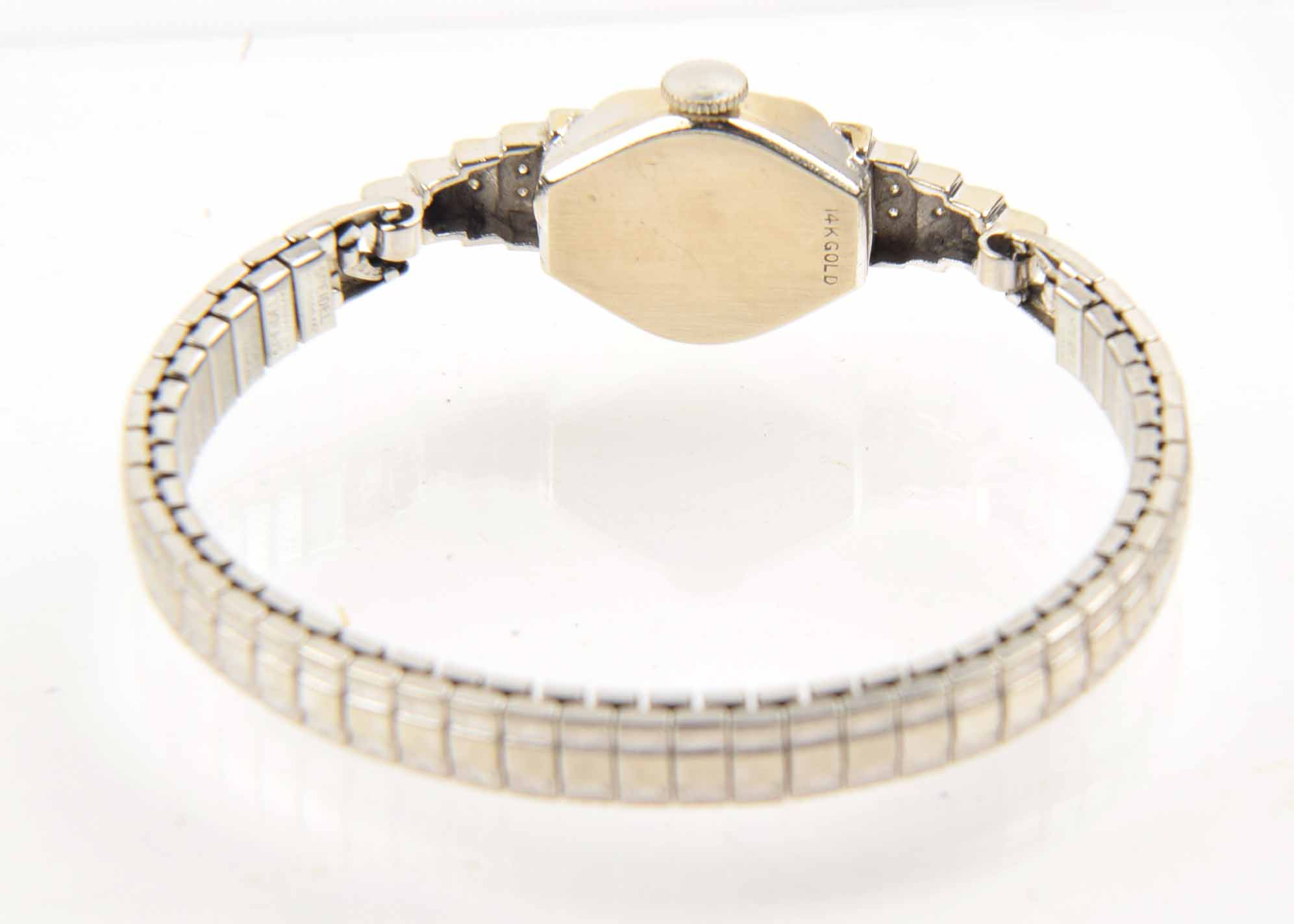 Women's 14K White Gold Vintage Benrus Diamond Watch