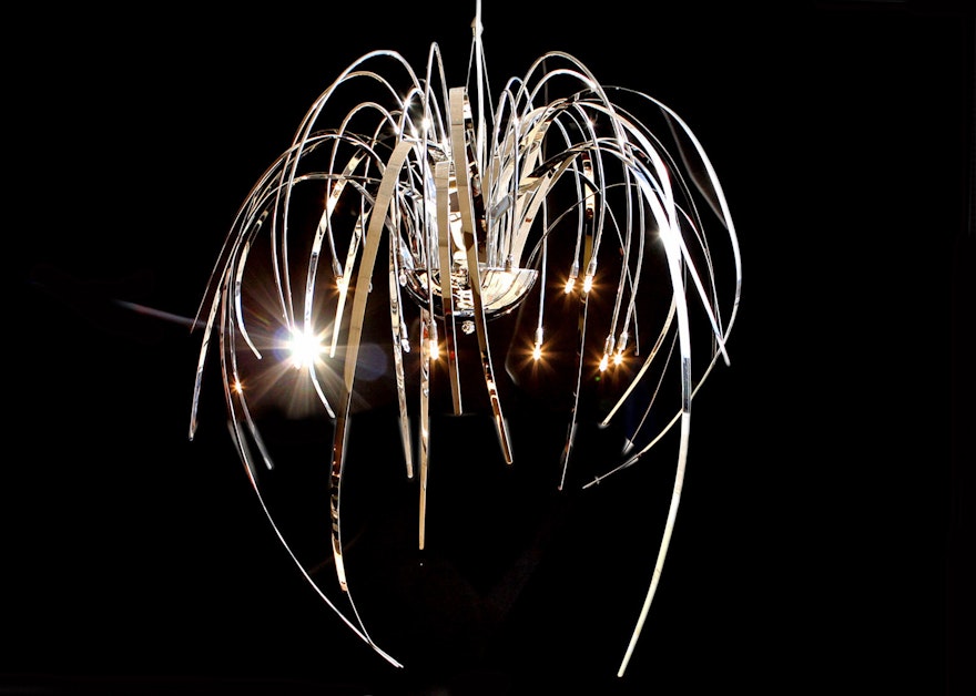 Contemporary Modern Chrome Tentacle and Willow Changeable Chandelier