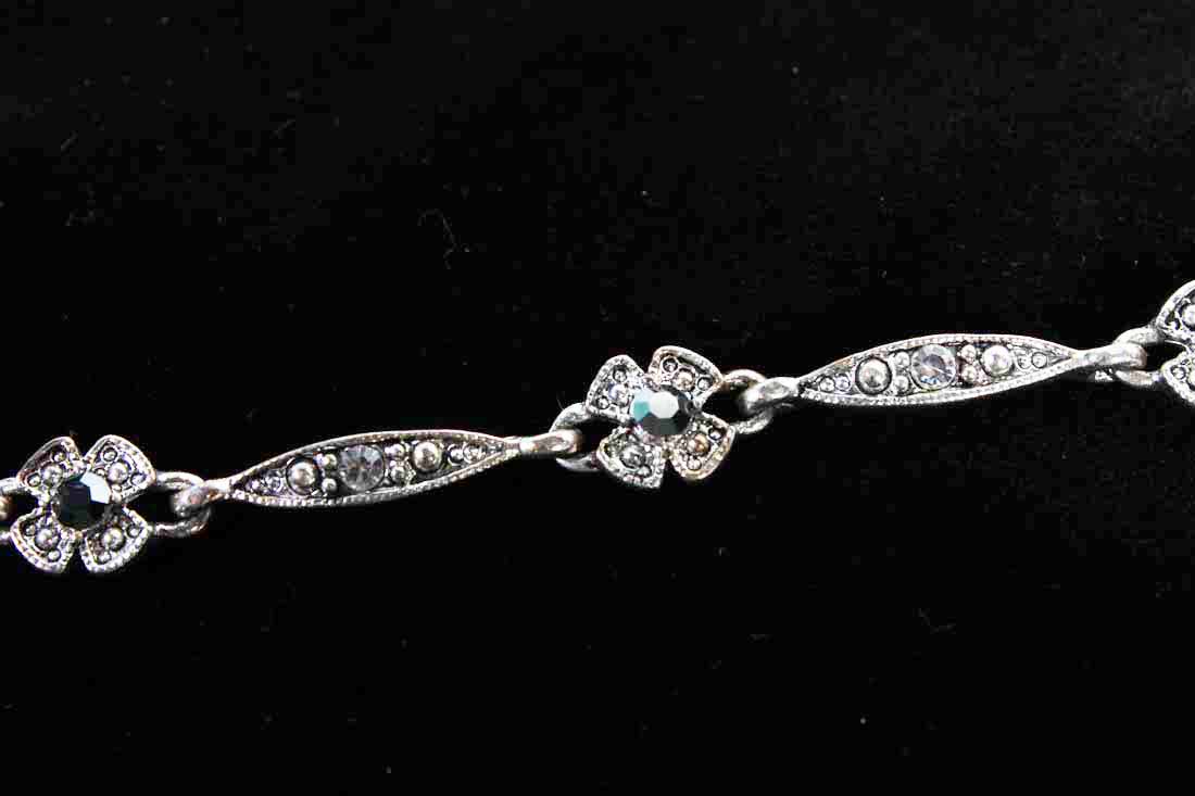 Rhinestone and Marcasite Bracelet and Earrings