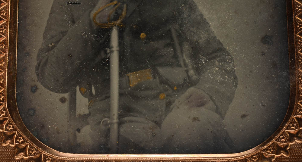 Civil War Union Calvary Soldier Cased Ambrotype Portrait