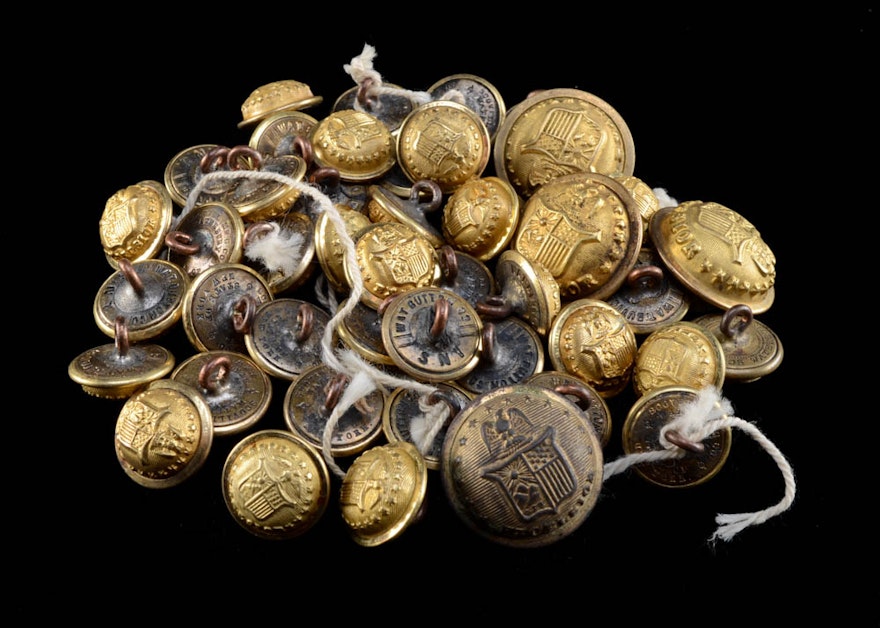 Collection of Civil War Era New York Seal Buttons